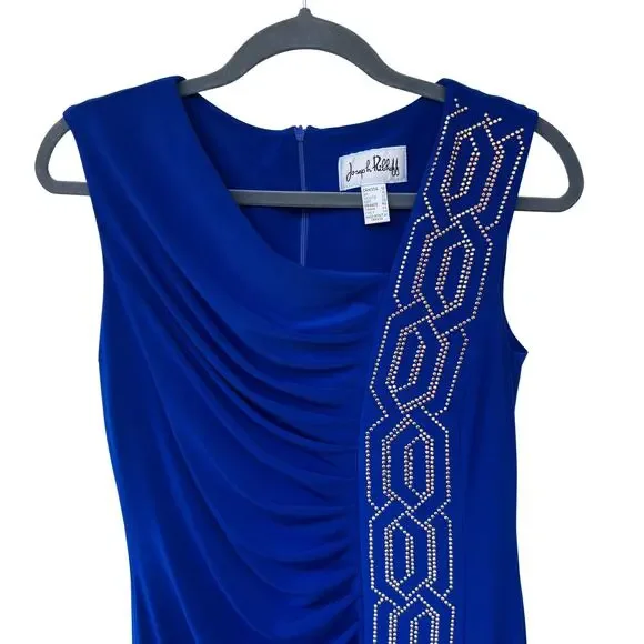 Joseph Ribkoff Royal Blue Sheath Dress Studded Cocktail Wedding 10 - Picture 3 of 8